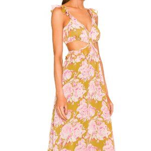 LIKELY Katerina Floral Cutout Midi Dress